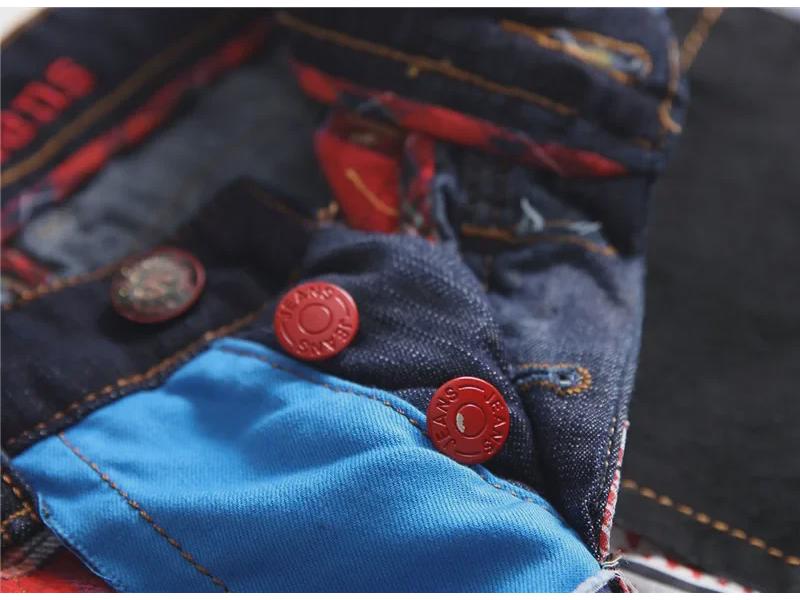 2022 Youth Men's Patchwork Collage Mid-Waist Straight Jeans - Casual Wear, Non-Elastic