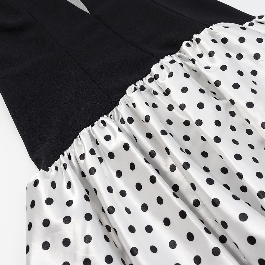 In Stock: Polka Dot Deep V Slim-fit Camisole Dress - Sexy & Fashionable European/American Style 2025