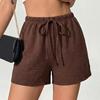 Shorts for Women Summer Casual Waisted Lounge Shorts Elastic High Wide Leg Drawstring Beach Vacation Outfits