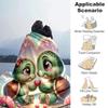 1pc Turtle Printing Lightweight Flannel Blanket, Comfortable and Warm Blanket, for Camping Sofa Bed and Couch Office, In All Seasons