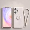 Liquid Silicone Phone Case For Xiaomi Redmi Note 15 14 Pro Plus + 13 Pro 12  5G 4G Metal Ring Holder Cover With Strap Etui Coque