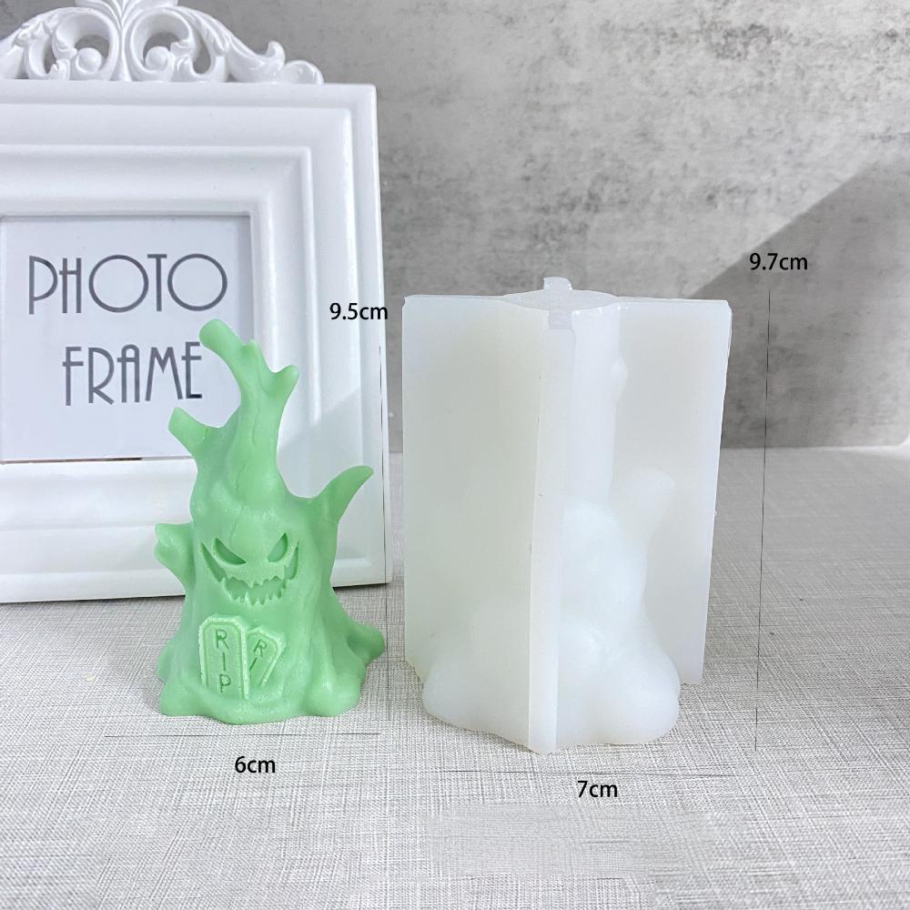 Halloween Themed Scented Mold Unique Halloween Party Decorative Silicone Specter Stump Mold for Crafting