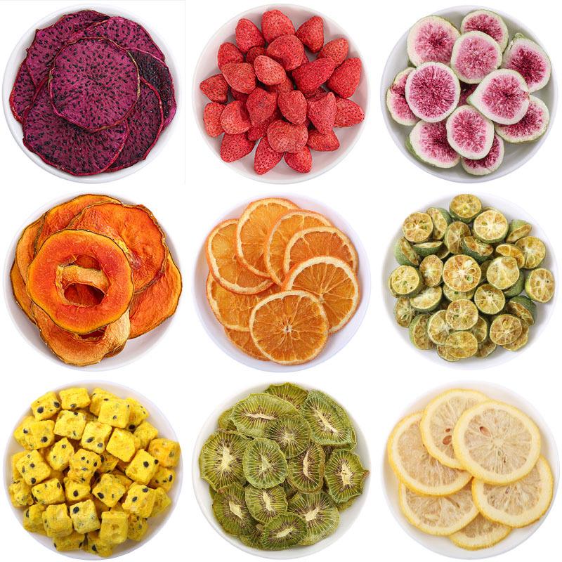 Assorted Freeze-Dried Fruit and Tea Slices - Cold Brew Fruit and Flower Tea Box