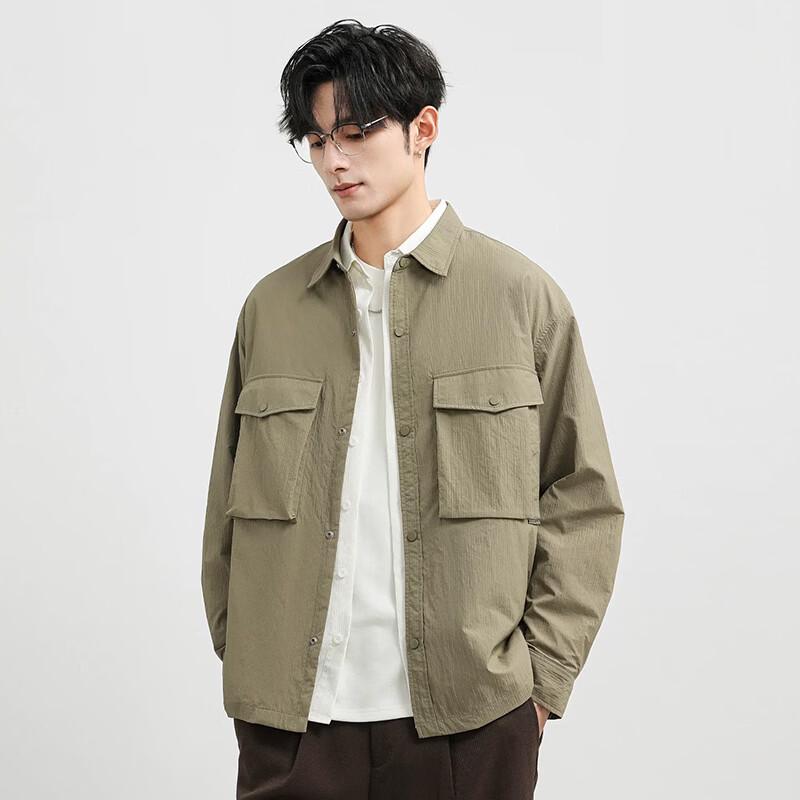 Men s Casual Lapel Collar Workwear Jacket XL