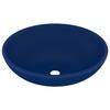 VidaXL Lavabo Ovale de Luxe Vasque à Poser de Toilette Lave-mains de Salle de Bain Cuisine Maison Intérieur Bleu Foncé Mat 146924