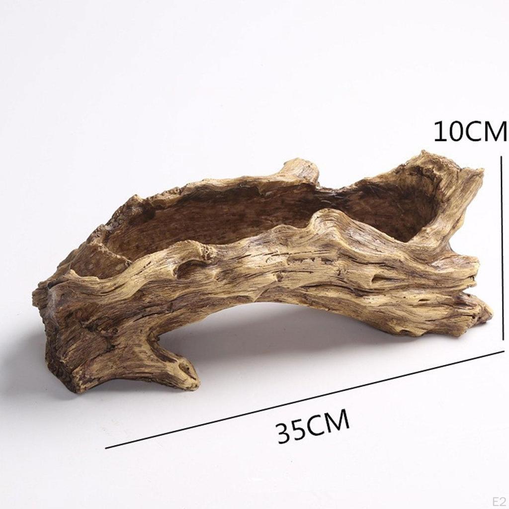 Artificial Driftwood Plante, Resin Flower Pot Container, Irregular for Outdoor