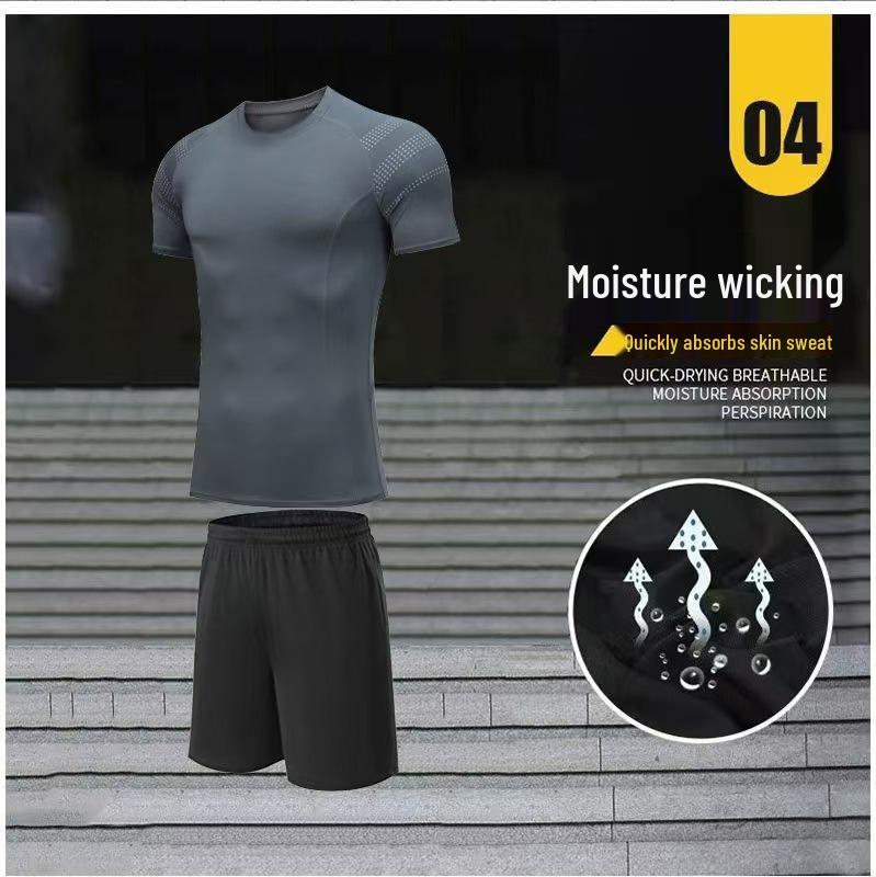 Men's High-Elasticity Quick-Dry Sports T-Shirt for Basketball & Running