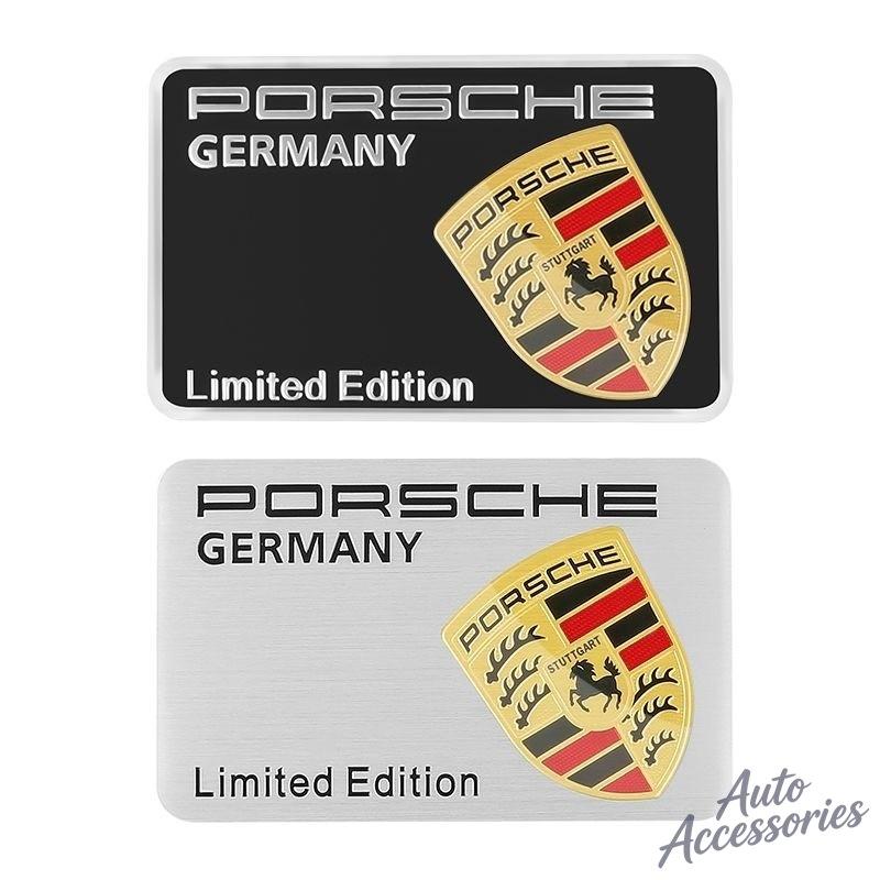 Car Styling 3D Aluminum Sticker Emblem Badge Decal Decoration For Porsche Cayenne Panamera Macan 911 718 944 918 Taycan Boxster FU3