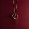 Exquisite Retro Palace Style Versatile Temperament, Red Zircon Ruby Necklace Versatile Hong Kong Style Women