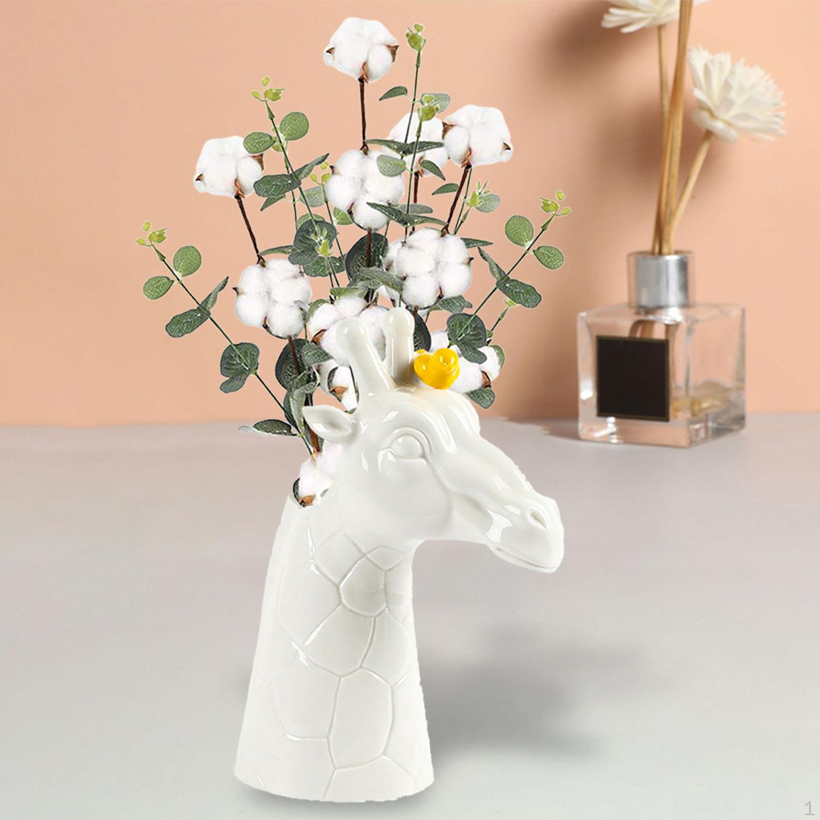 

Dried Flower Container Planter Pot Porcelain Vase for Shelf Office Table Gifts Style B