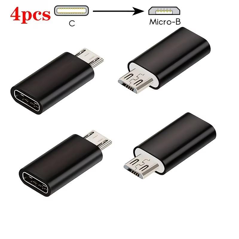 USB C Female to Micro USB Male Adapter (1/2/3/4/5/6-Pack) Micro USB Adaptor Micro USB to USB C Adapter Fast Charger Power Cabl 3