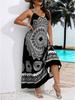Bohemian Plus Size Floral Spaghetti Strap Beach Dress for Women