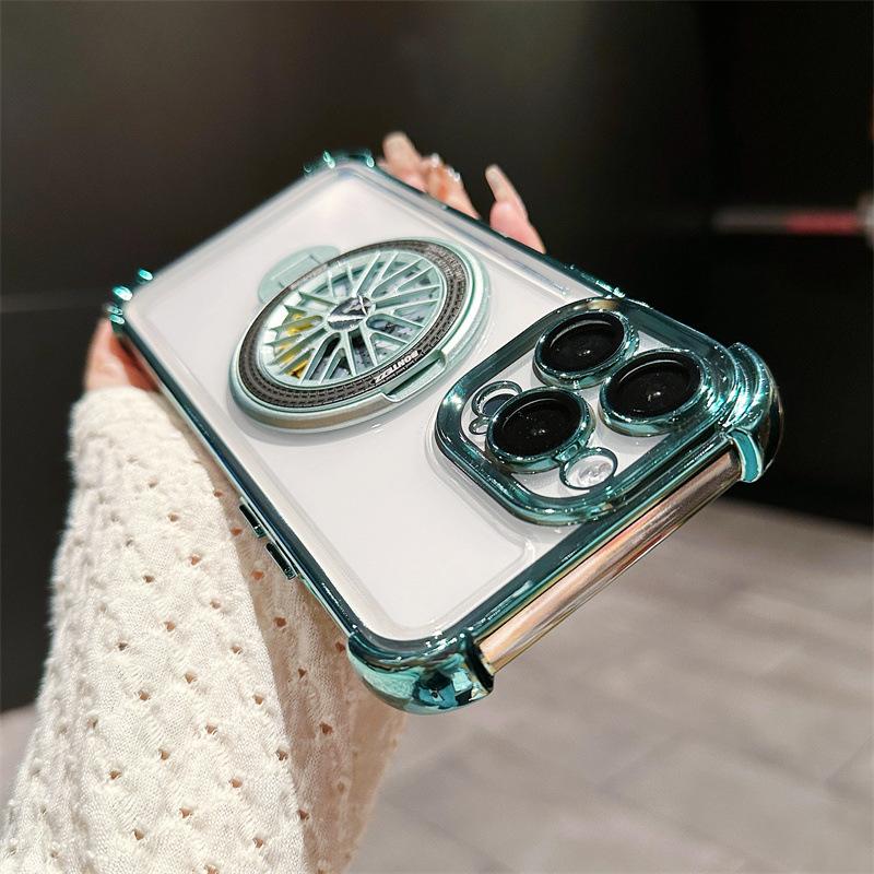 New iPhone17Pro rotating gyro bracket, four-corner mobile phone case, Apple 16 lens film, anti-drop protective case.