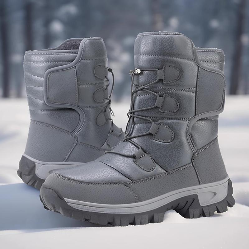 Tall cotton boots winter boots high top thickened velvet cotton shoes outdoor mountaineering snow boots