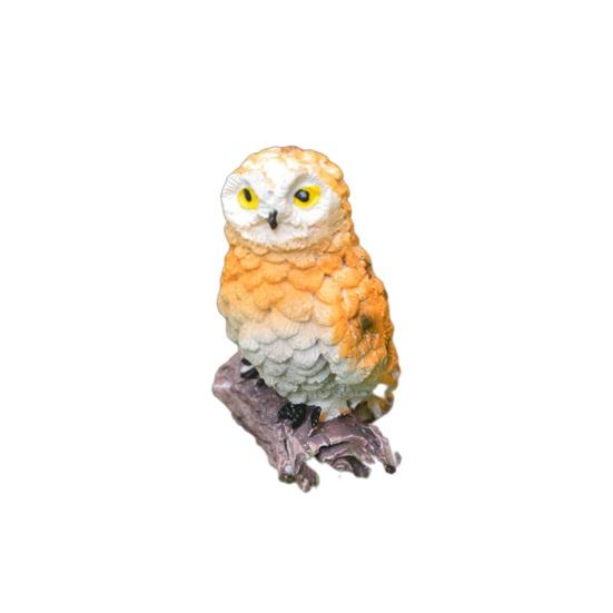 Mini Owl Figurine, Resin Tiny Owl Statue, Miniature Bird Ornament, Micro-Landscape Decoration for Succulents Planters Moss Bottles Fairy Garden
