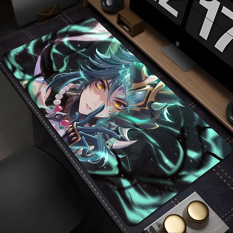 PC Gaming Accessories Mouse Pad Genshin Impact Xiao Desk Mat Laptop Gamer Cabinet Keyboard Pad HD Anime Mousepad Kawaii Carpet