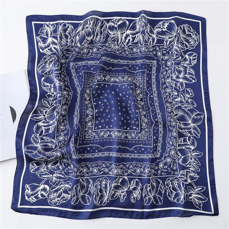 Fashion Print Silk Hairbands Scarf Women Spring New Elagant Floral Bandana Neck Kerchief Head Bands Foulard Female Scarfs