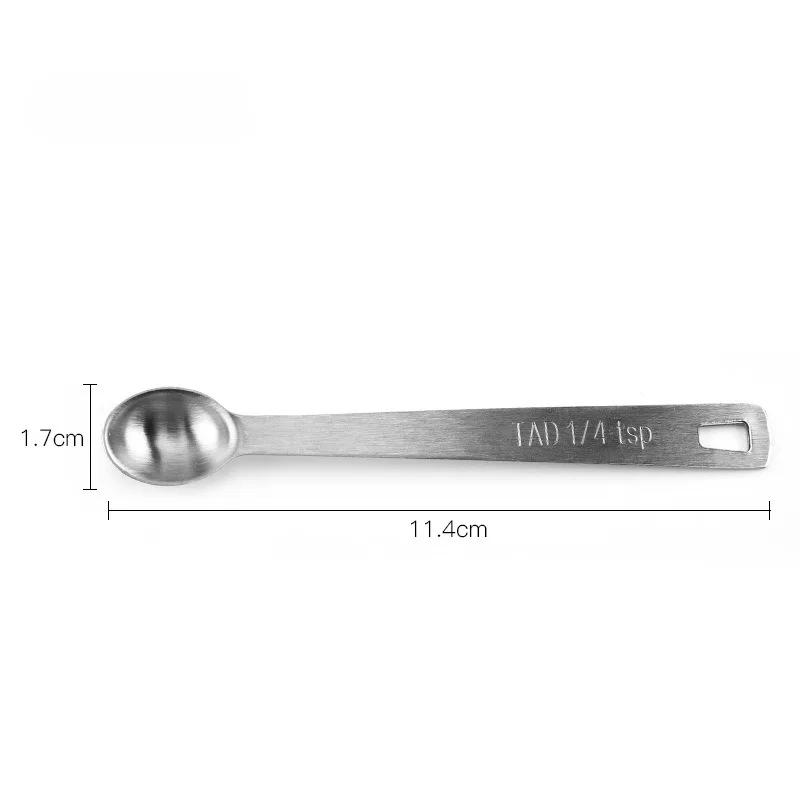New 5Pcs/set Mini Measuring Spoon Set Stainless Steel Seasoning Dry And Liquid Ingredients Kitchen Mearure Tools Home Supplies