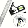 Adjustable Iron Right Angle Ruler Set - Multifunctional Measuring Tool with Combination Square for Woodworking, Carpentry, and Craftsmanship