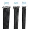 3m/9.85ft PET Expandable Braided Sleeving Flexible Wire Mesh Sleeve Black For TV Audio PC Cords Protect From Pets Chewing