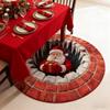 Christmas Decorations 3D Rug Xmas-themed Santa Claus Round Rug Bathroom Waterproof Floor Mat Living Room Bedroom Door Mat New