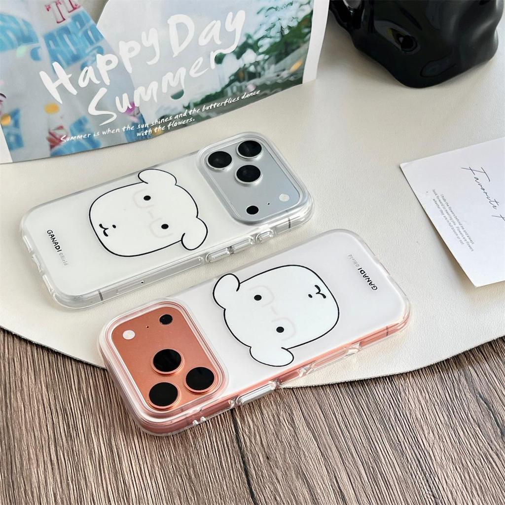 Cartoon Double-Layer Puppy Glass Case for iPhone 14/13/Apple 17/16/15 PROMAX – Anti-Drop Protection