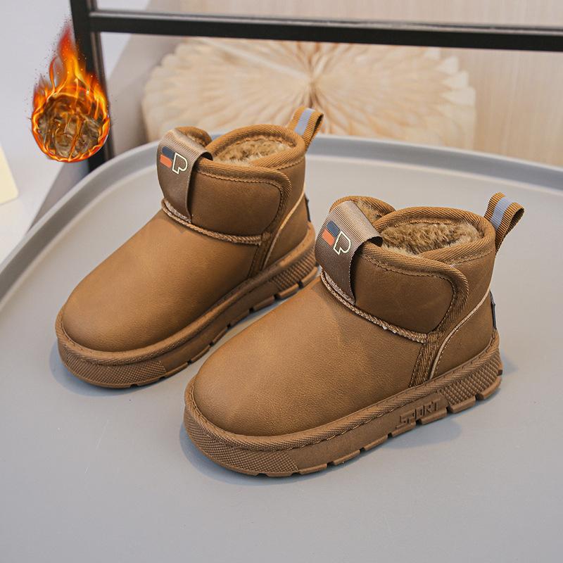 

2024 Новый стиль Детские зимние ботинки Модные Водонепроницаемые Младенческие Зимние Ботинки Кроссовки для девочек Модные Противоскользящие Хлопковые Ботинки Zapatillas 31insole19.5cm коричневый