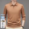 Men's 100% Wool Machine Washable Lapel Knitwear Business Casual Sweater