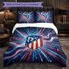 Set Lenzuola Atletico Madrid Modello 3 Pezzi Morbida Copripiumino in Microfibra con Federe per Camera da Letto
