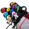 Golf Iron Cover Club Head Cover Set of 10 (4-9,P,A,S,X) Made of Neoprene Stretchy Large Numbers Black Base & Colorful Numbers