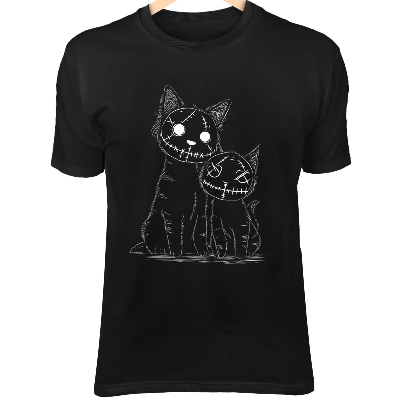 Halloween Dog & Cat Line Art - Cute Minimalist Cartoon with Spooky Masks 2XL