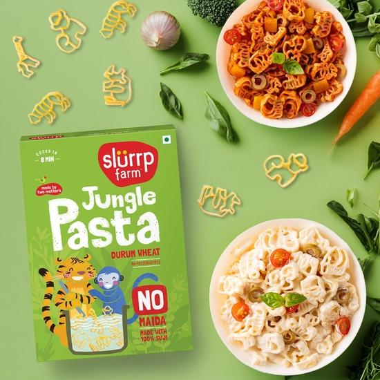 Slurrp Farm No Maida| Made with 100% Durum Wheat/Semolina/Suji | Cooks In 8 Minutes | Made In Fun Animal Shapes Like Monkey, giraffCe...