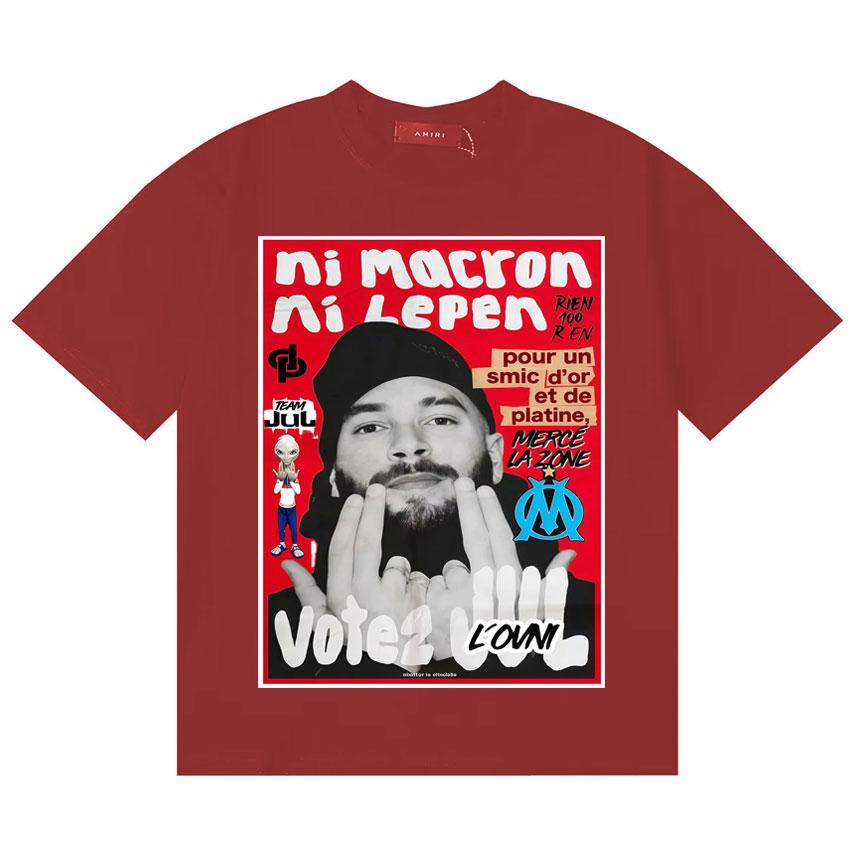 Französischer Rapper Vote2 JUL Merch Grafiken T-Shirts Unisex Damen HipHop Übergroßes T-Shirt Kurzarm Gothic Lässiges T-Shirt Unisex