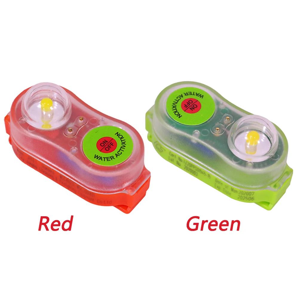 1-5Pcs LED Lithium Seawater Self-Lighting Light Life Jacket Light Waterproof Plastic Life-saving Vest Lamp For Adults Children