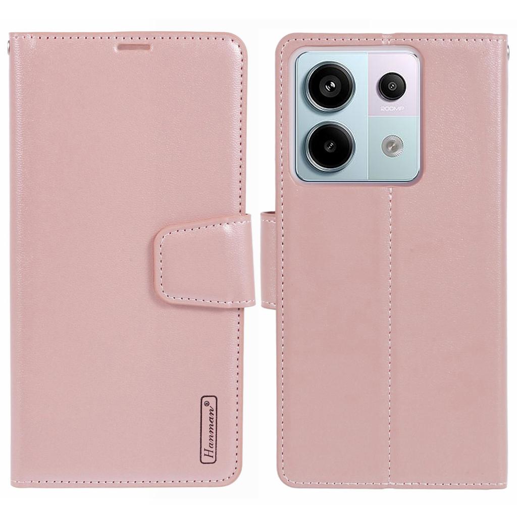 HANMAN Mill Series for Xiaomi Redmi Note 13 Pro 5G/Poco X6 5G Case PU Leather Phone Cover Wallet