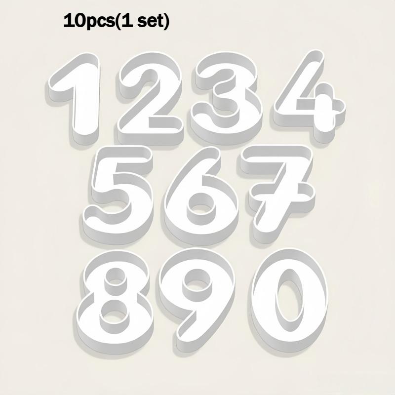 10pcs Heavy-Duty Plastic Number Theme Stamps, 0-9 Number Pattern, Suitable for Ceramic Clay, Pottery, Slab Rolling And Crafts