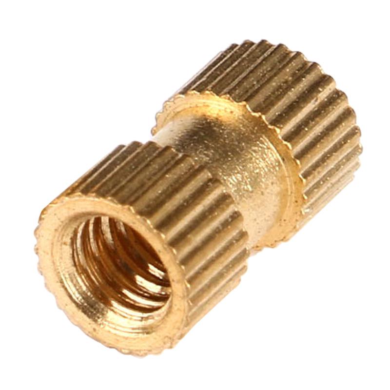 "A-Type Knurled Copper Nut Insert for Injection Molding - M2/M2.5/M3/M4 Sizes"
