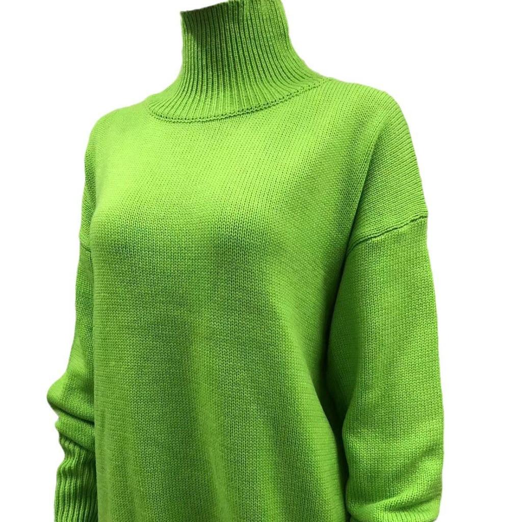 2023 Trendy Women's High Neck Loose Sweater - European & American Style for Autumn/Winter Parties
