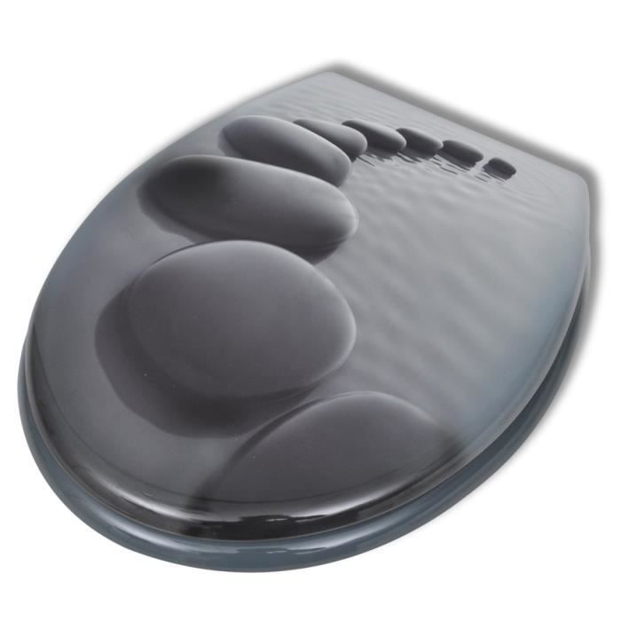 VidaXL Siège de toilette avec Couvercle MDF Pierres