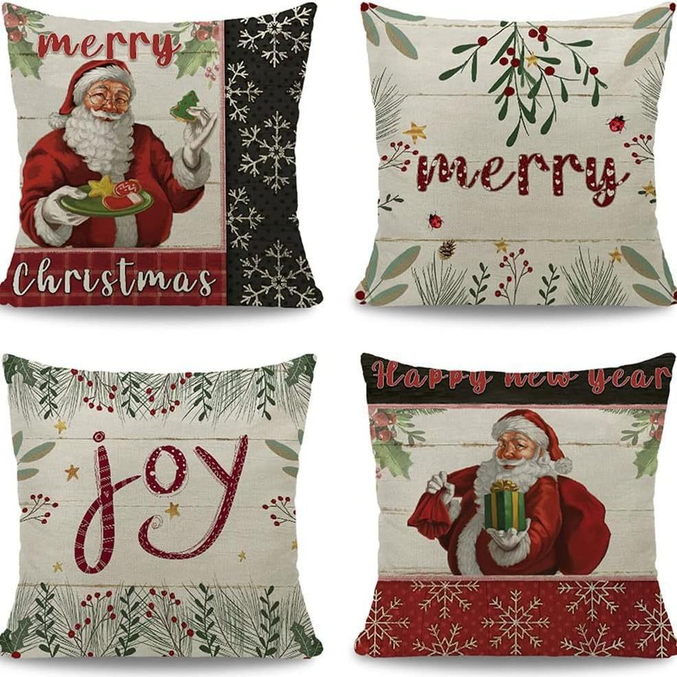 Neue Weihnachtskissenhülle Rentier Cartoon Druck Kissen Haus Sofa Kissen Schlafzimmer Wohnzimmer Kissen