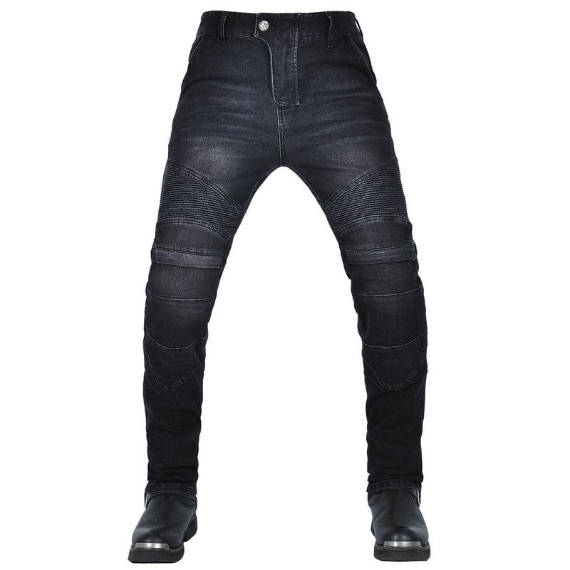 Mens Motorcycle Knee Pad Pants With Silicone Protection Elastic Straight Leg Riding Trousers Outdoor Motorbike Use