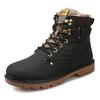 Mens Boots Autumn Winter PU Leather Plush Men Outdoor Working Safety Motorcycle Boots 2024 New Arrival