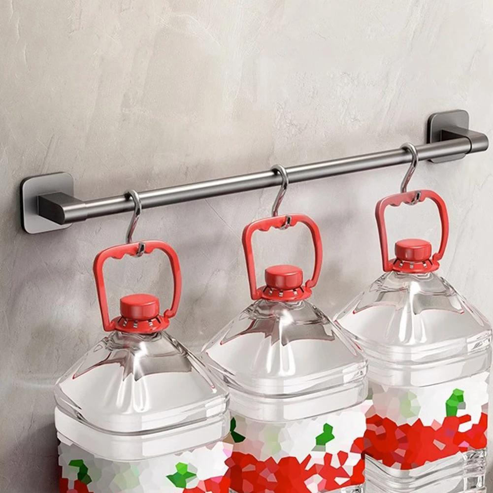 Towel Bar Rack Self-Adhesive Wall Mounted Towel Shelf Metal Bathroom Towel Organizer No Drilling Bathroom Accessories