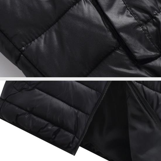 Couple Winter Waistcoat Thick Padded Windproof Cold Resistant Unisex Sleeveless Stand Collar Zipepr Closure Neck Protection Smooth Down Coat