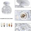 Metall Doppelring Kristall Aufputz Deckenlampe Licht, für Flurleuchte Deckenaufputz (Doppelter Weißer Ring)