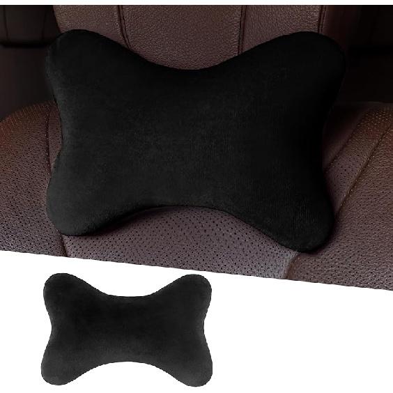 Car Headrest Pillow, Soft Comfortable Memory Foam Automotive Neck Pillow Cushion For Neck Pain Pressure Relief, Universal Fit (Black)