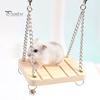 Wooden Hanging Swing Hammock Hamster Squirrel Parrot Pet Chain with Bell Toy