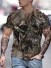 Herren Ganzkörperprint 3D Camouflage Hirsch T-Shirt Wald Wildtiere Jagd Kurzarm Outdoor Lässig Sommer Grafik-T-Shirt