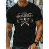T-shirt Grafica Western da Uomo "I'm Your Huckleberry" - Maglietta Casual Traspirante con Frase, Vestibilità Regolare Girocollo