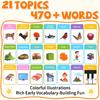 2025 New My First English Words Sound Book Toy, English Learning Talking Book, 470+ Words, 21 Themes, Press To Learn Phonics, Interactive Educational